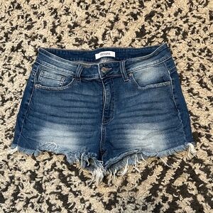 Zenana Outfitters Distressed Blue Jean Shorts